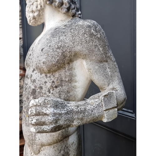 1617 - After the Antique, an old weathered composition stone figure of 'The Riace Warrior', 135cm high, on ... 