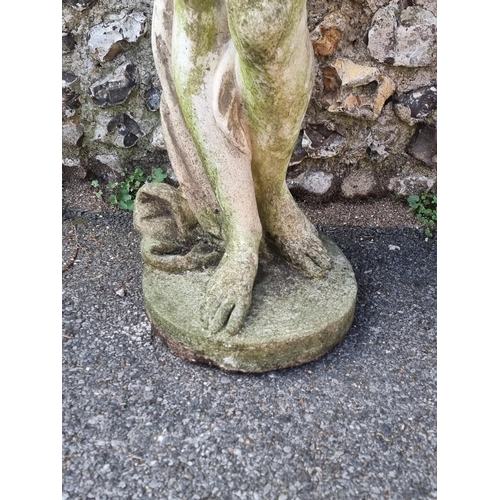 1645 - A large composition stone semi-nude, 149cm high.