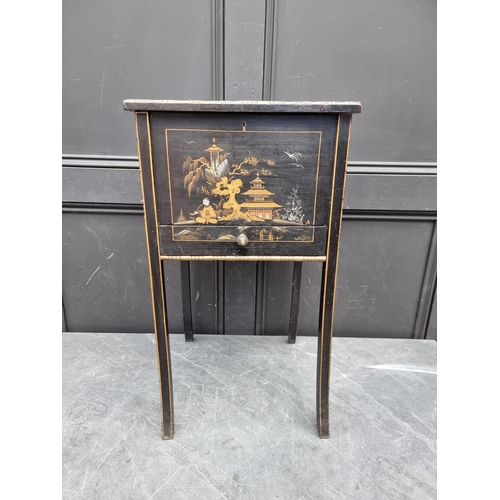 1048 - A 1920s chinoiserie work table, 35.5cm wide.