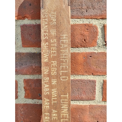 1446 - Railwayana: an ash 'Heathfield Tunnel Gauge', 168cm long.