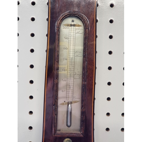 1624 - A 19th century mahogany five dial banjo barometer, inscribed 'C Cattelli, Hereford...'.... 