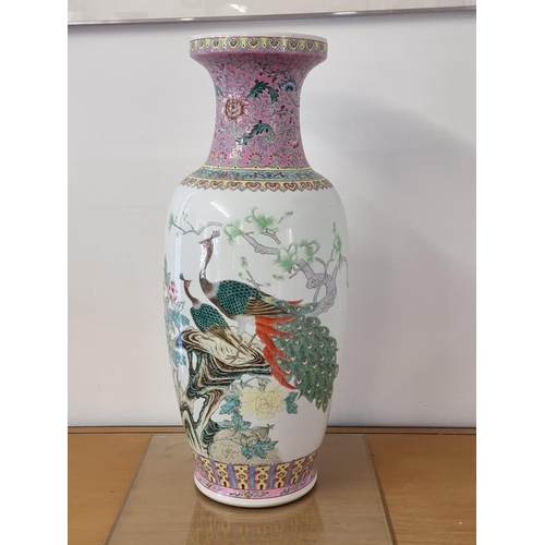 1631 - A large Chinese famille rose vase, 62cm high.