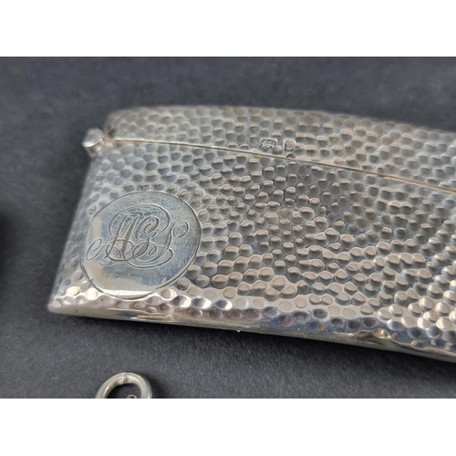 106 - A late Victorian silver card case, by Robert Pringle & Sons, Birmingham 1901, 8.5cm wide; togeth... 