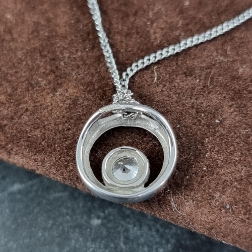 200 - A 9ct white gold pendant, set white stone; together with a matching pair of ear studs, gross weight ... 