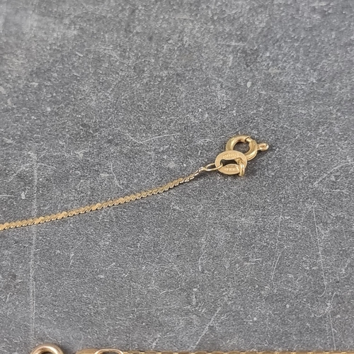 226 - A 9ct gold necklace, 50cm, 1.8g; together with another necklace stamped 9k. (2)