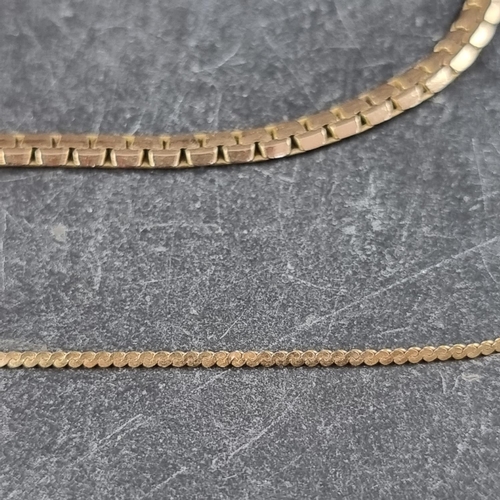 226 - A 9ct gold necklace, 50cm, 1.8g; together with another necklace stamped 9k. (2)