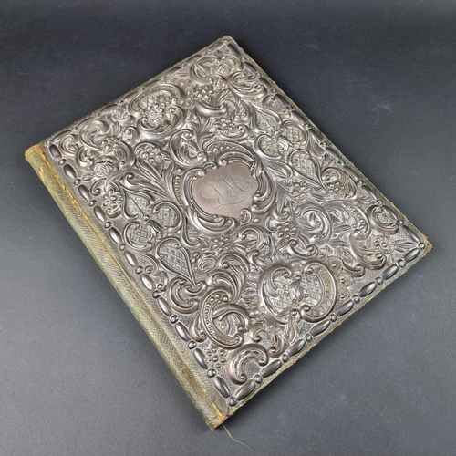 23 - A George III silver mounted blotter cover, by William Comyns & Sons, London 1778, 30 x 24cm.... 