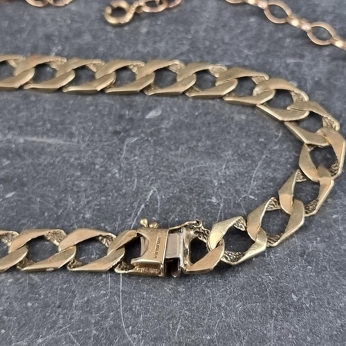 243 - A quantity of 9ct gold jewellery, to include: a curb link bracelet, gross weight 30g; together with ... 