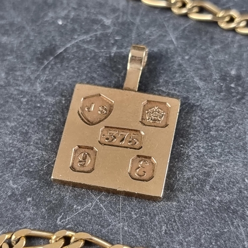 273 - A 9ct gold pendant, by JS, Sheffield 1972, 25mm high including bale, 5.9g; together with a 9ct gold ... 