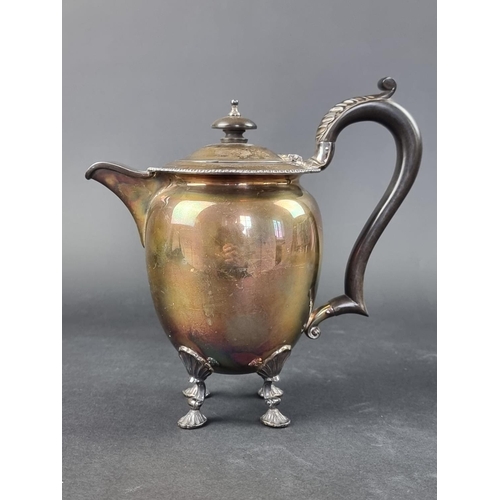 3 - A silver hot water jug, by Walker & Hall, Sheffield 1958, height to handle 20cm, gross weig... 