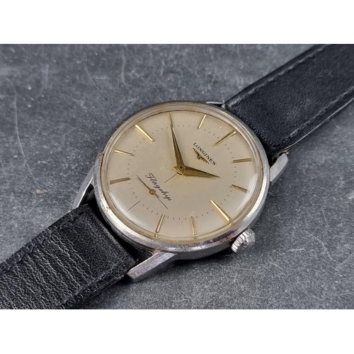 355 - A circa 1957 Longines 'Flagship' stainless steel manual wind wristwatch, 35mm, Ref. 102 2 1546, Cal.... 