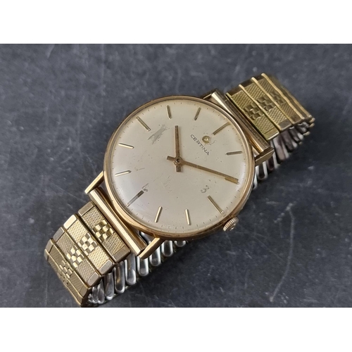 357 - A late 1960s Certina 9ct gold manual wind wristwatch, 34mm, Cal. 23-36, on later expanding brac... 