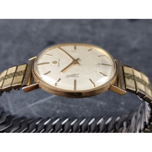 357 - A late 1960s Certina 9ct gold manual wind wristwatch, 34mm, Cal. 23-36, on later expanding brac... 