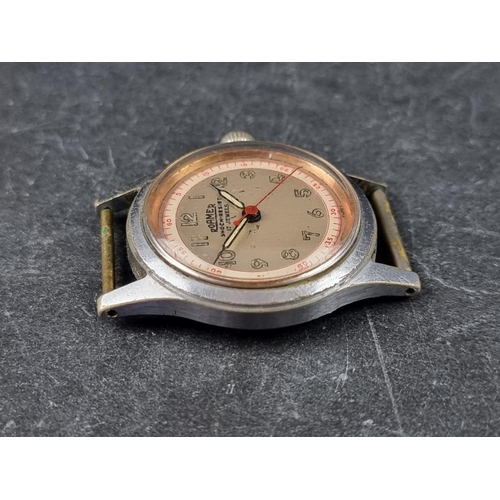 374 - A circa 1950s Roamer Brevete stainless steel manual wind wristwatch, 30mm, Ref. 215999 180459, lacki... 