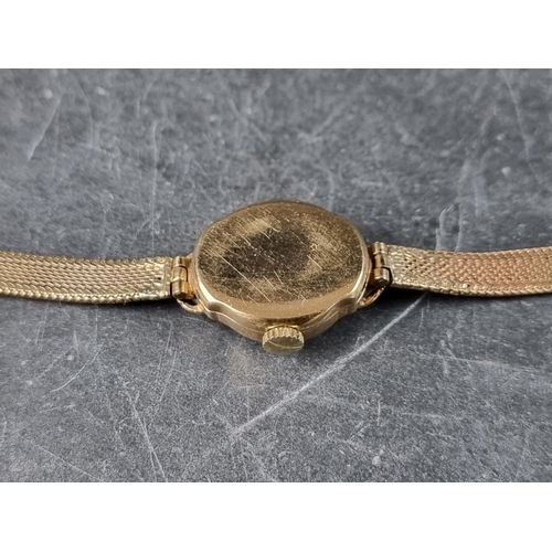 381 - A circa 1958 Rolex 9ct gold manual wind ladies wristwatch, 17mm, Chester 1958, on 9ct gold bracelet.... 