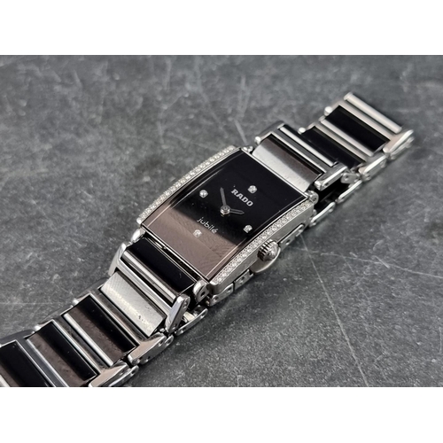 391 - A circa 2000s Rado 'Jubile Diastar' stainless steel and ceramic quartz ladies wristwatch, 18mm, Ref.... 