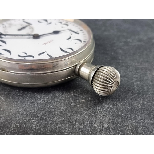 401 - A vintage Doxa 8 day nickel plated car dash clock, 68mm, Serial No 55236.