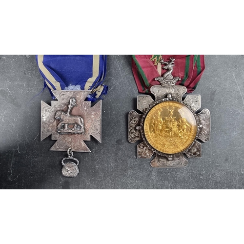 416 - Medals: two Victorian silver and silver gilt Ancient Order of Foresters medals. (2)