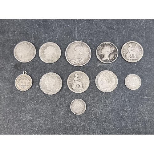 443 - Coins: a George III 1800 silver maundy penny; together with various other UK maundy and other silver... 