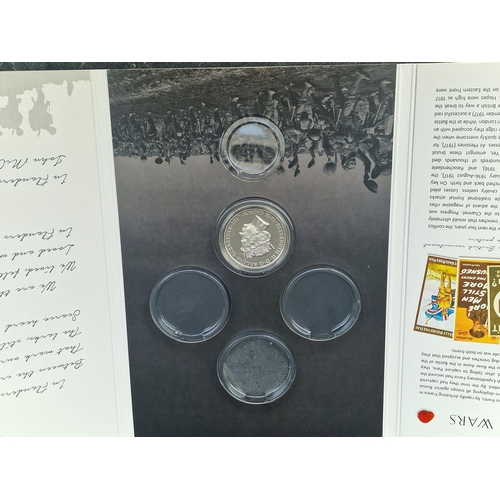 457 - Coins: a Gibraltar 2006 'Attack From Above' .999 silver commemorative half crown, with CoA; together... 