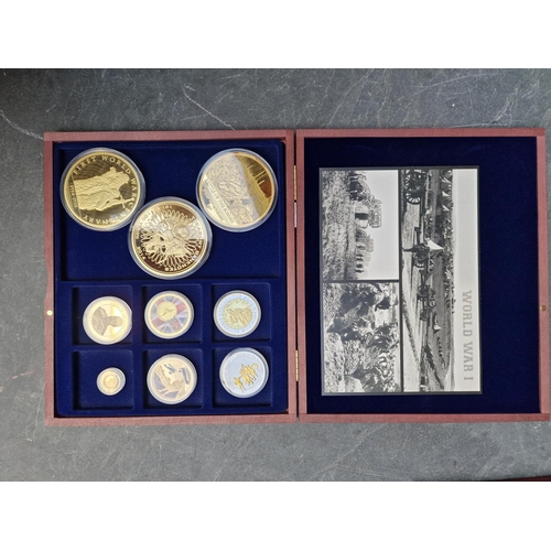 473 - Coins: five Windsor Mint gold plated coin collections, to include: '50 Years of Decimalisation' and ... 