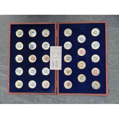 474 - Coins: five Windsor Mint gold plated coin collections; to include 'Monarchy of Queen Elizabeth II' a... 