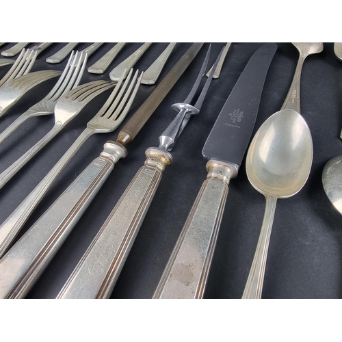 55 - A part canteen of silver Athenian pattern cutlery, by Mappin & Webb, mostly Sheffield 1954/5, co... 