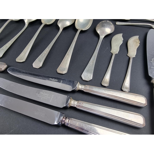 55 - A part canteen of silver Athenian pattern cutlery, by Mappin & Webb, mostly Sheffield 1954/5, co... 