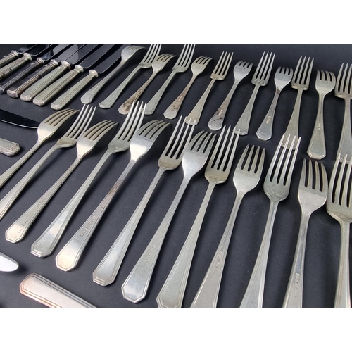 55 - A part canteen of silver Athenian pattern cutlery, by Mappin & Webb, mostly Sheffield 1954/5, co... 