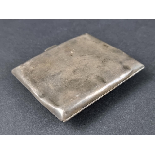 91 - An engine turned silver cigarette case, by I S Greenberg & Co, Birmingham 1933, 16.5cm wide; tog... 