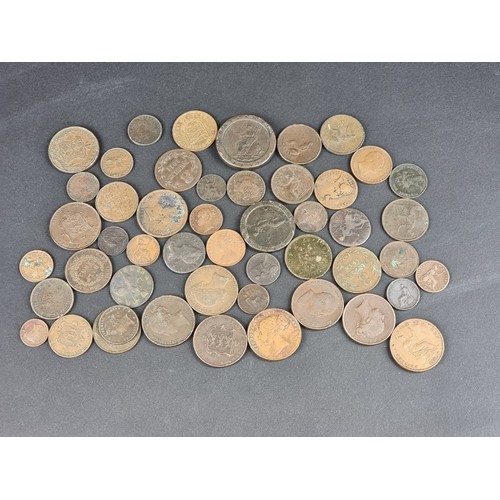 448 - Coins: an interesting group of Georgian and later GB, Irish and Channel Islands copper coinage, to i... 