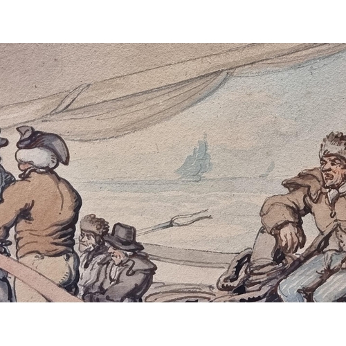 1192 - Thomas Rowlandson (1756-1827), Aboard The Dolphin Packet, Capt. Flynn, watercolour, 19 x 28cm.... 