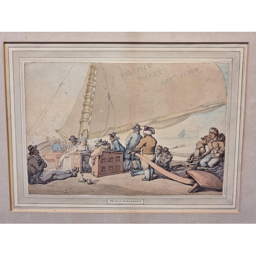 1192 - Thomas Rowlandson (1756-1827), Aboard The Dolphin Packet, Capt. Flynn, watercolour, 19 x 28cm.... 