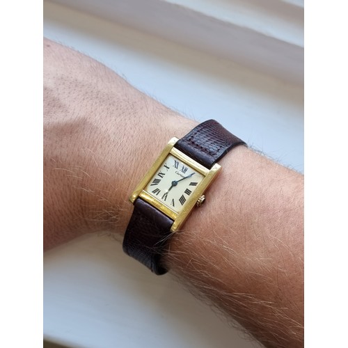 344 - A rare 1960s/70s Cartier 'Tank Normale' 18ct gold manual wind wristwatch, 23mm case, 31mm lug to lug... 