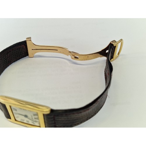 344 - A rare 1960s/70s Cartier 'Tank Normale' 18ct gold manual wind wristwatch, 23mm case, 31mm lug to lug... 