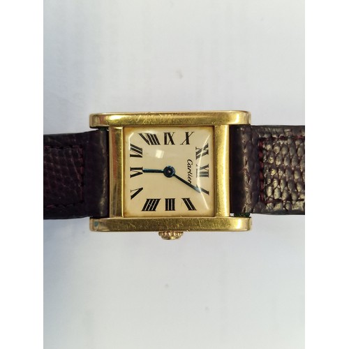 344 - A rare 1960s/70s Cartier 'Tank Normale' 18ct gold manual wind wristwatch, 23mm case, 31mm lug to lug... 