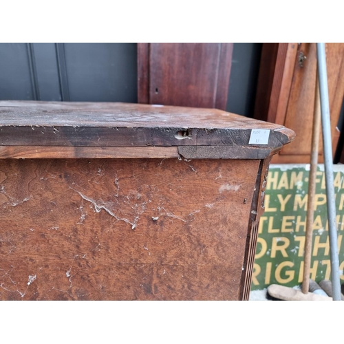 1017 - An unusual antique continental walnut corner cupboard, 88cm wide.