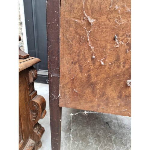 1017 - An unusual antique continental walnut corner cupboard, 88cm wide.