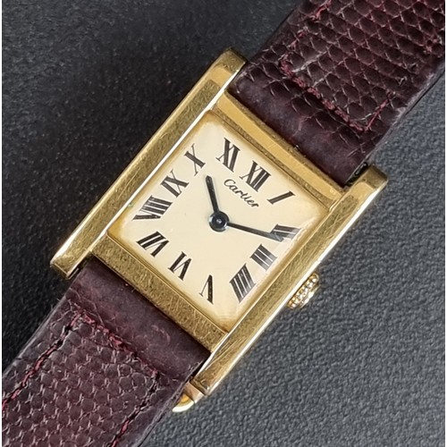 344 - A rare 1960s/70s Cartier 'Tank Normale' 18ct gold manual wind wristwatch, 23mm case, 31mm lug to lug... 