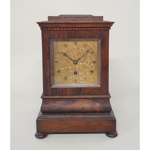 1610 - A good early Victorian rosewood library timepiece, by William Johnson, Strand, London, with fus... 