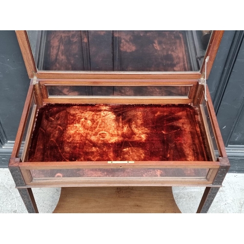 1066 - A 19th century mahogany blind fret bijouterie table, 74.5cm wide.