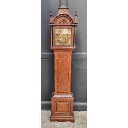 1095 - An oak eight day longcase clock, the 10 3/4in dial inscribed 'John Cole, Barnstaple', 210cm high, wi... 