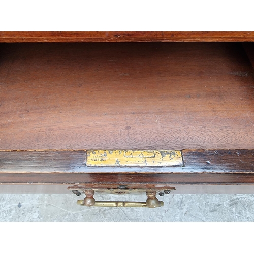 1005 - A late Victorian walnut kneehole desk, 107cm wide.