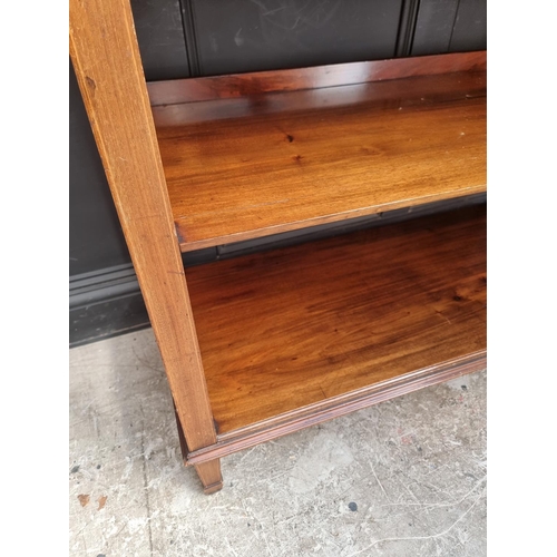 1011 - An Edwardian mahogany, line inlaid and satinwood crossbanded buffet, 122cm wide.... 