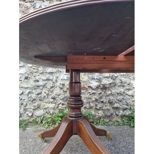 1014 - A 19th century mahogany, satinwood crossbanded and line inlaid twin pedestal dining table, stam... 