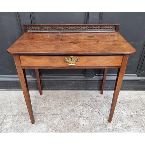 1040 - An antique mahogany single drawer side table, 81cm wide.