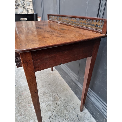 1040 - An antique mahogany single drawer side table, 81cm wide.