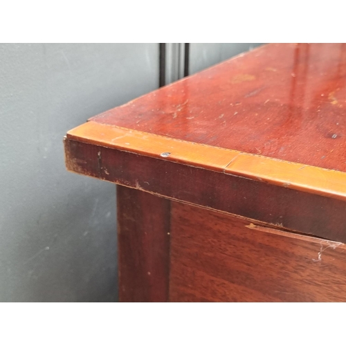 1058 - An unusual 19th century mahogany and inlaid pedestal sideboard, probably Scottish, 160.5cm wide.... 