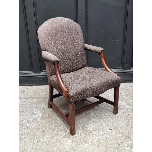 1072 - A George III mahogany elbow chair.