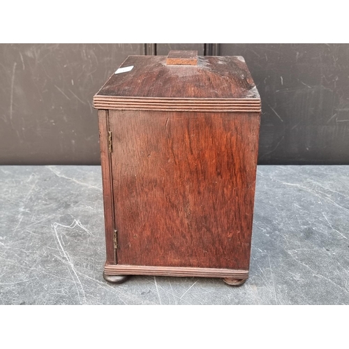 1085 - A small William IV rosewood table top collectors chest, each drawer labelled 'Grundy & Fox,... 